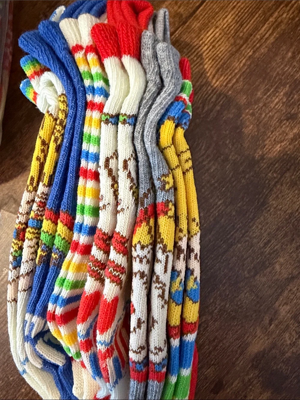 Rainbow Brite Socks with Multicolor Designs